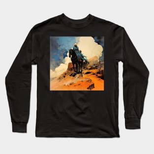 Desert Vigil: The Lone Rider's Watch Long Sleeve T-Shirt